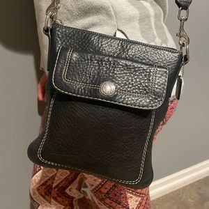 Black Coach leather crossbody purse